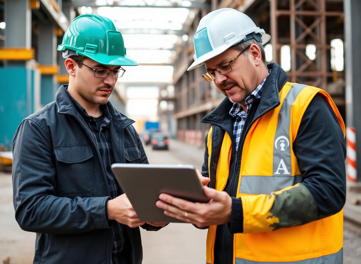 Profesionales de Constructora Cordillera coordinando obra